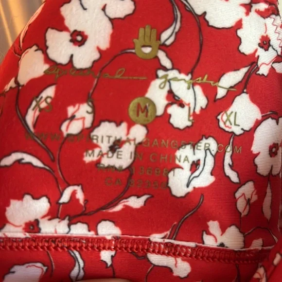 NWOT Spiritual Gangster Red T Strap Bra (Verona Floral Print)